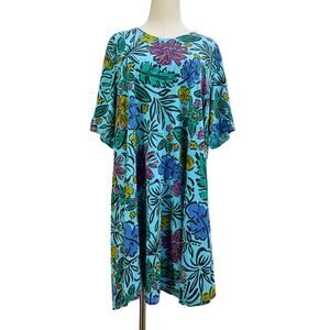 Fresh Produce Mika Printed Cotton Dress Blue Plus Size Aline